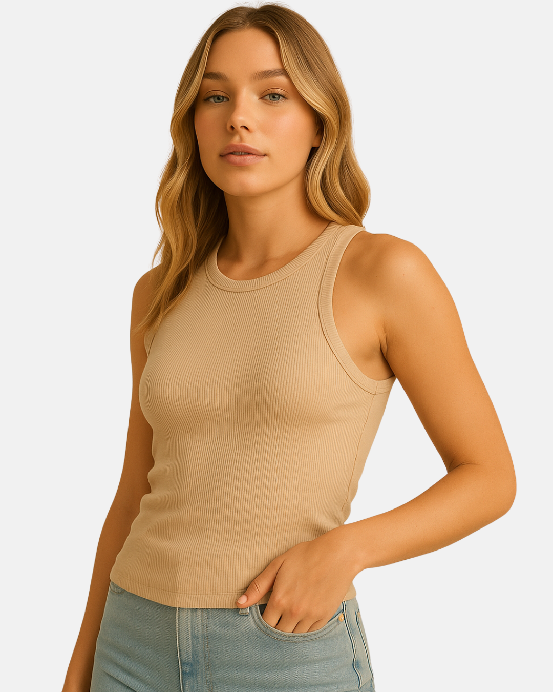 Basic Striped Sleeveless Tank Top