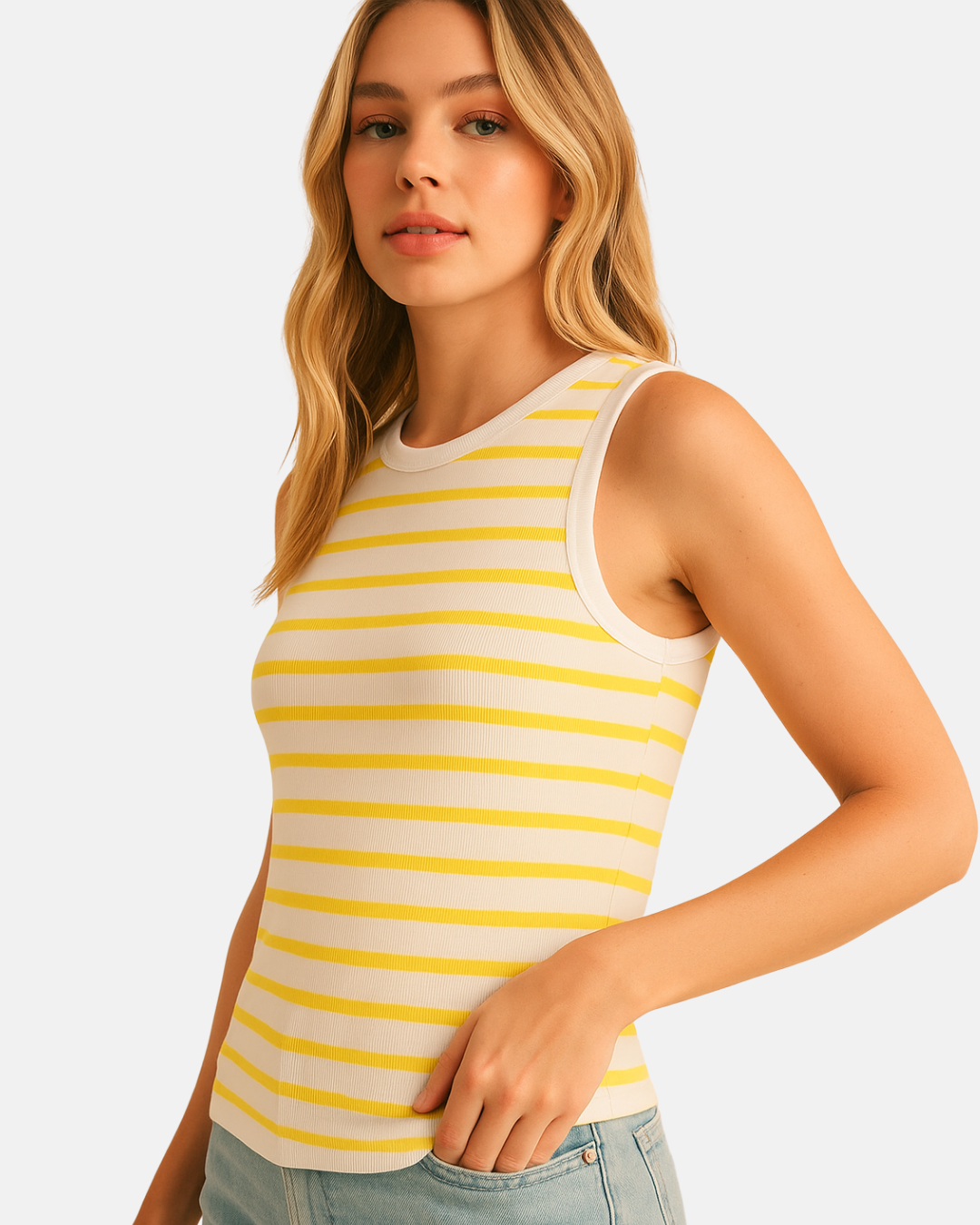 Basic Striped Sleeveless Tank Top