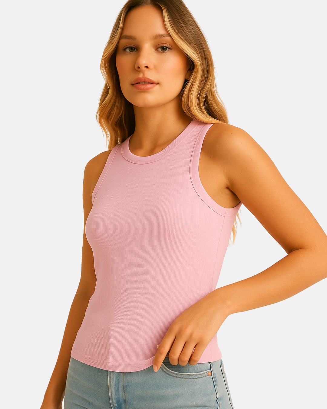 Basic Striped Sleeveless Tank Top