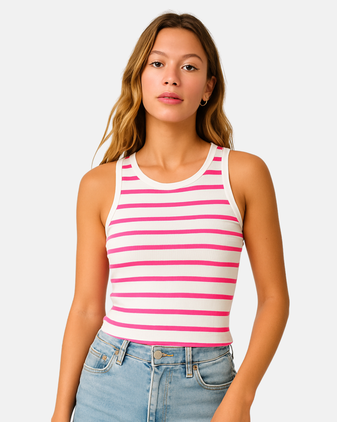 Basic Striped Sleeveless Tank Top