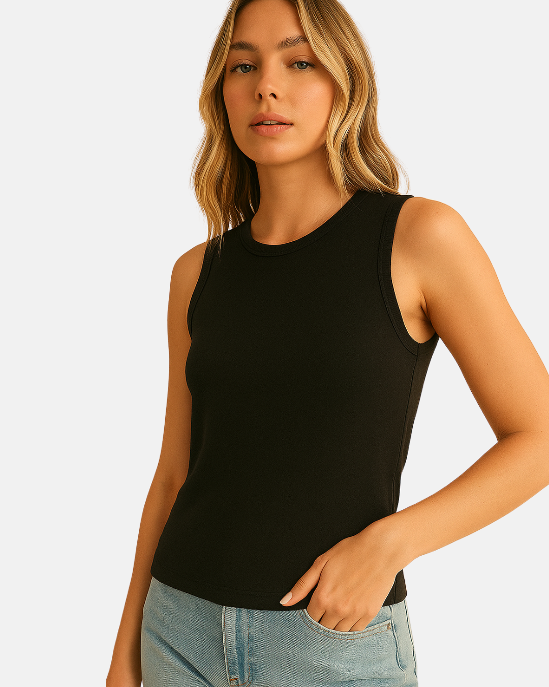 Basic Striped Sleeveless Tank Top