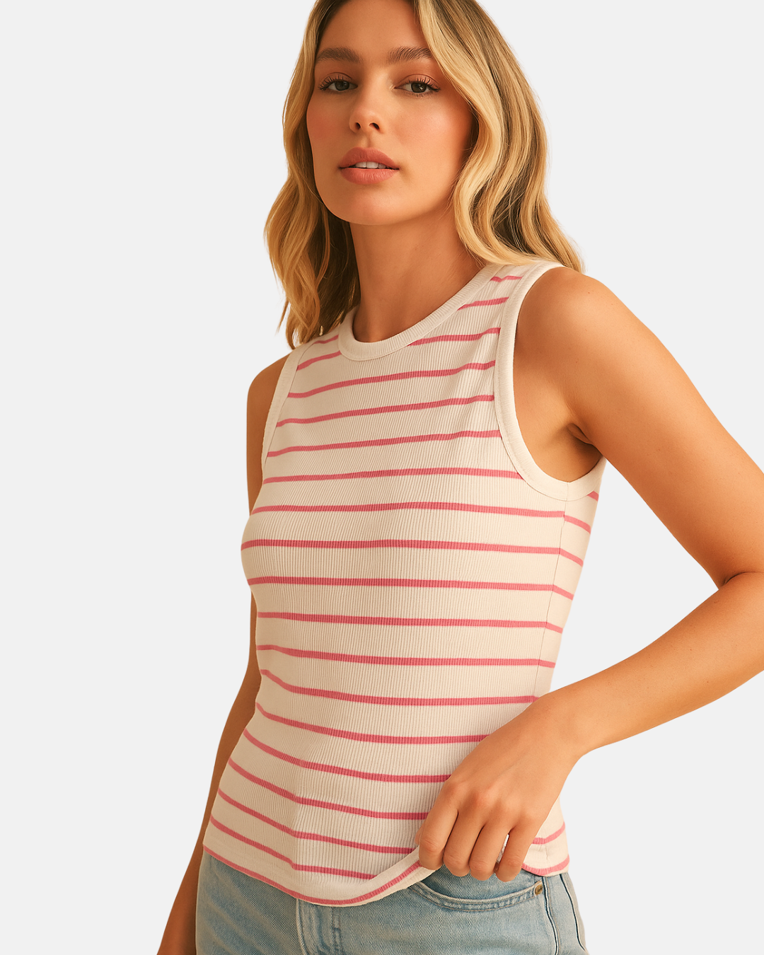 Basic Striped Sleeveless Tank Top